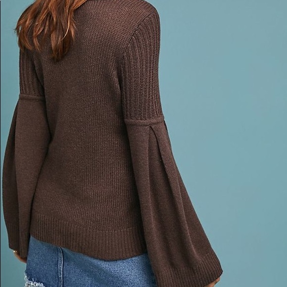 Anthropologie Brown Bell-Sleeve Sweater - Picture 2 of 3